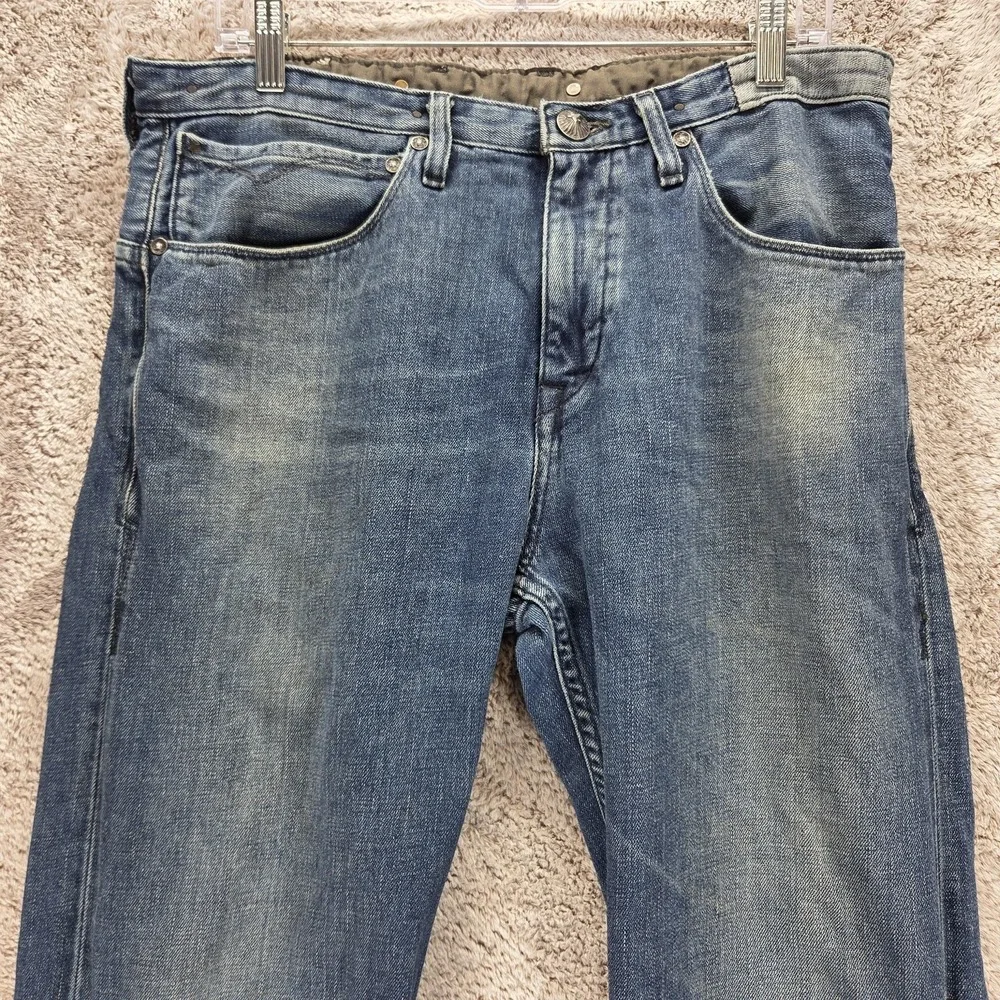 Vintage Levis Blue Star Jeans Mens Blue Buckle Back Engineered Fits 32x26